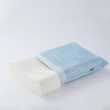 Half-covered view of the pillow - ROYAL Latex Cooling Pillow Support with Flat Ventilated Design