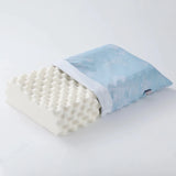 Half-covered view of the pillow - ROYAL Latex Neck Pillow Contour Support with Massage Nodules