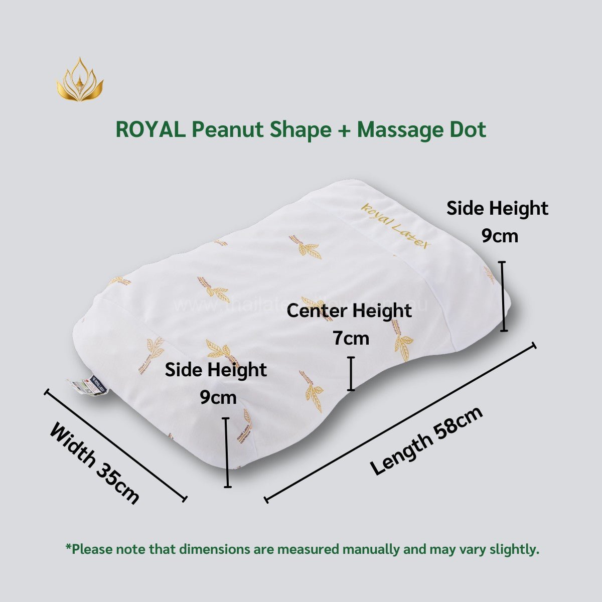 ROYAL Peanut Latex Pillow (Massage Nodules) - Thai Latex Pillow