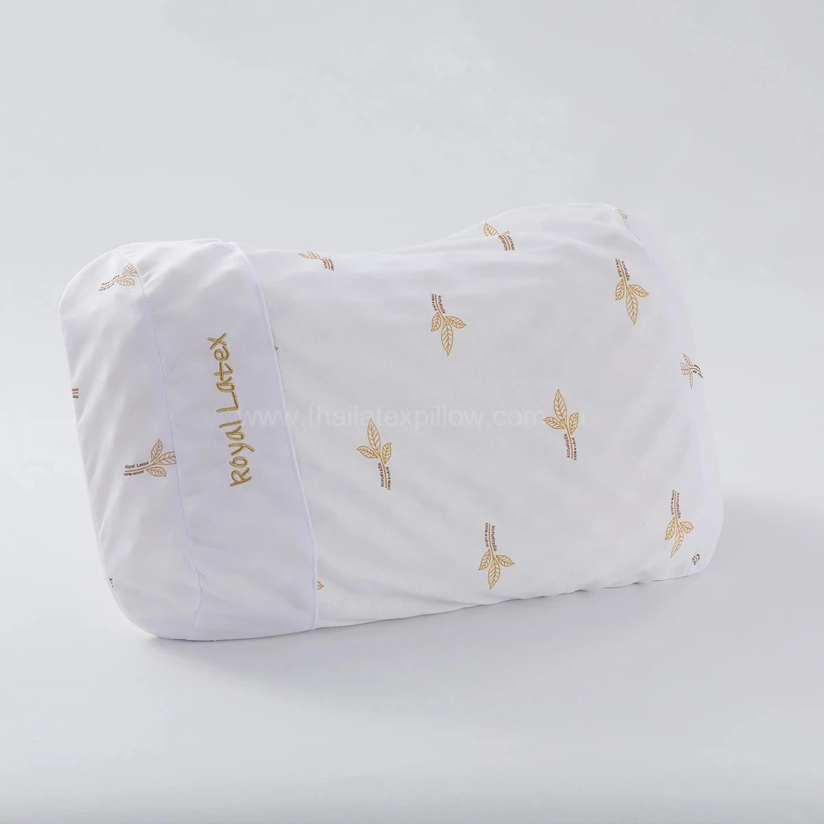 45-degree angle view - ROYAL Latex Side Sleeper Beauty Pillow Peanut Shape with Massage Nodules