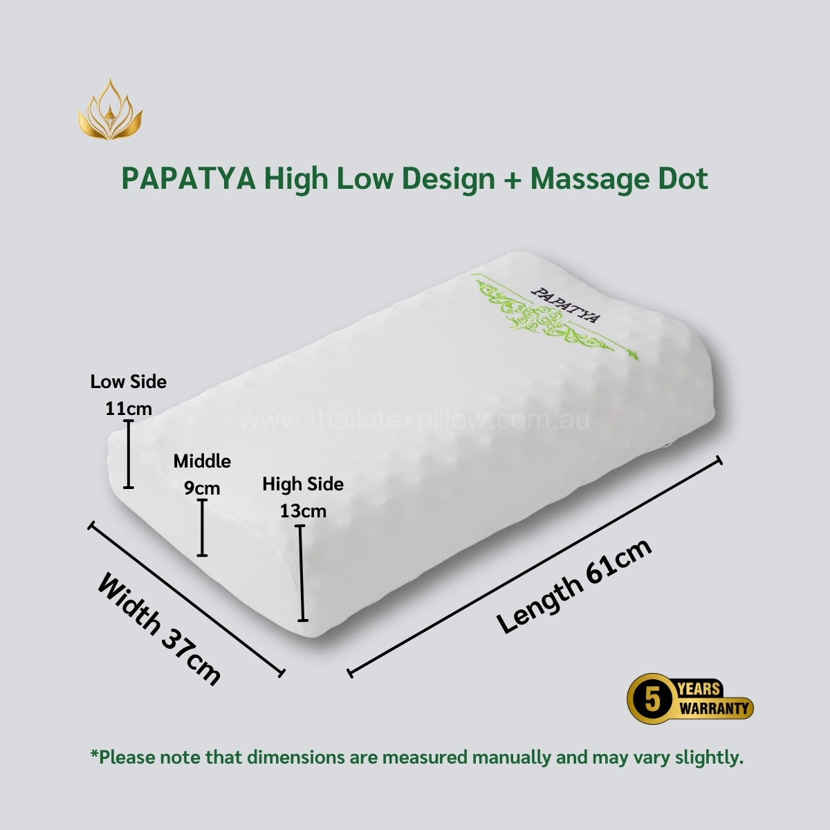 [Pre-Order]PAPATYA High-Low Contour Latex Pillow - with Massage Dots for Pressure Relief