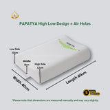 PAPATYA Cooling Latex Pillow – High-Low Contour with Air Holes
