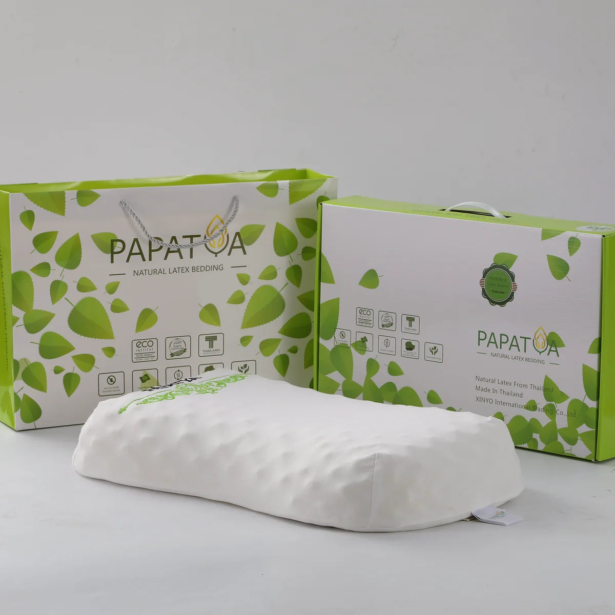 PAPATYA Latex Side Sleeper Beauty Pillow Peanut Shape with Massage Nodules