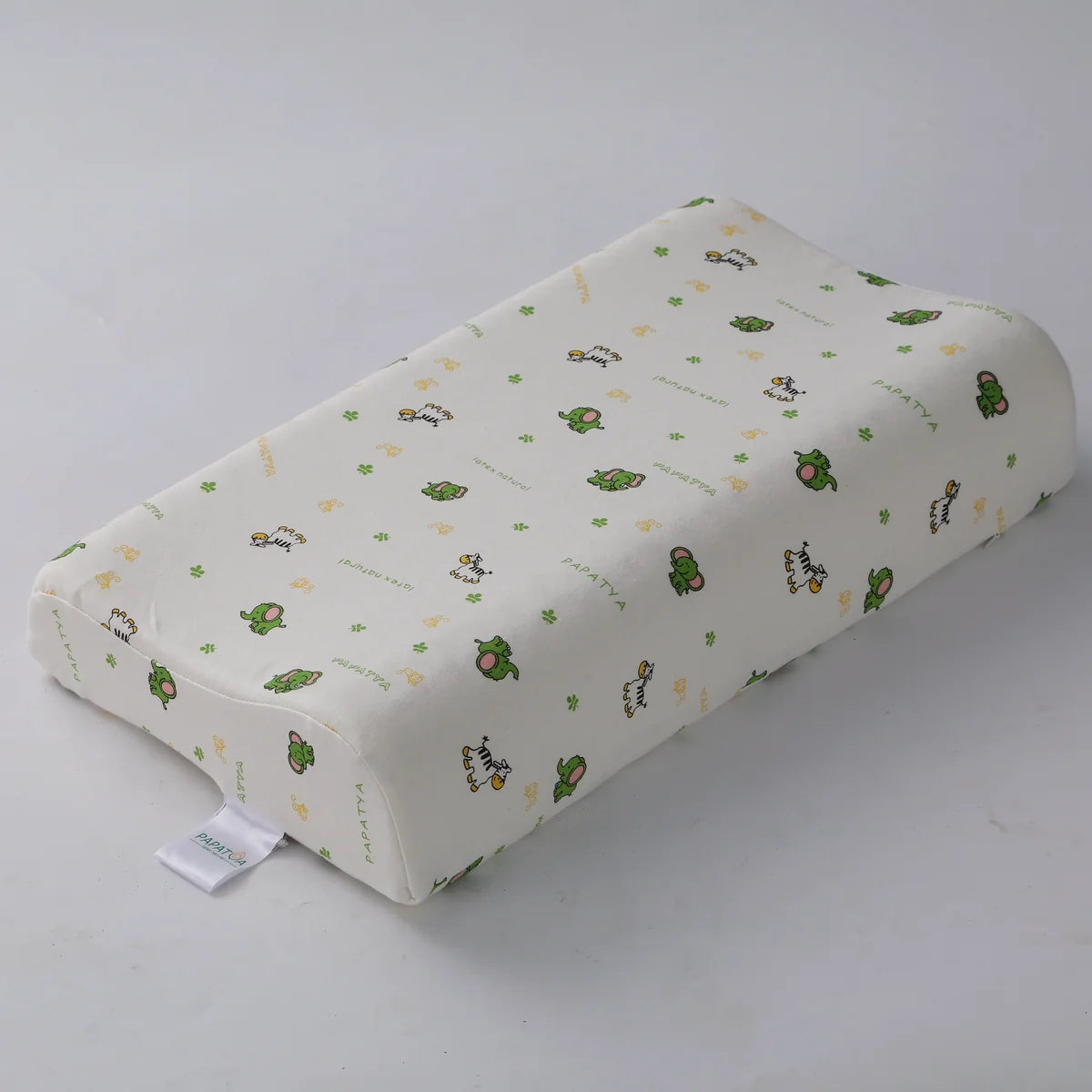 [Pre- Order] PAPATYA Latex Kids Pillow Large Size with Gentle [Pre-Order]Neck Support & Flat Ventilated Design (Ages 3-14)