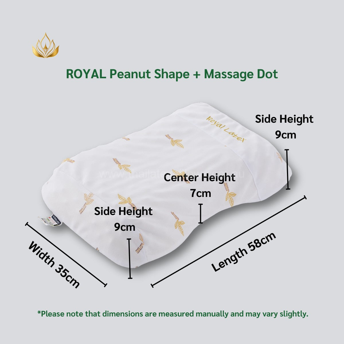 [Pre-Order] ROYAL Peanut Shape Latex Pillow – Massage Dots for Pressure Relief