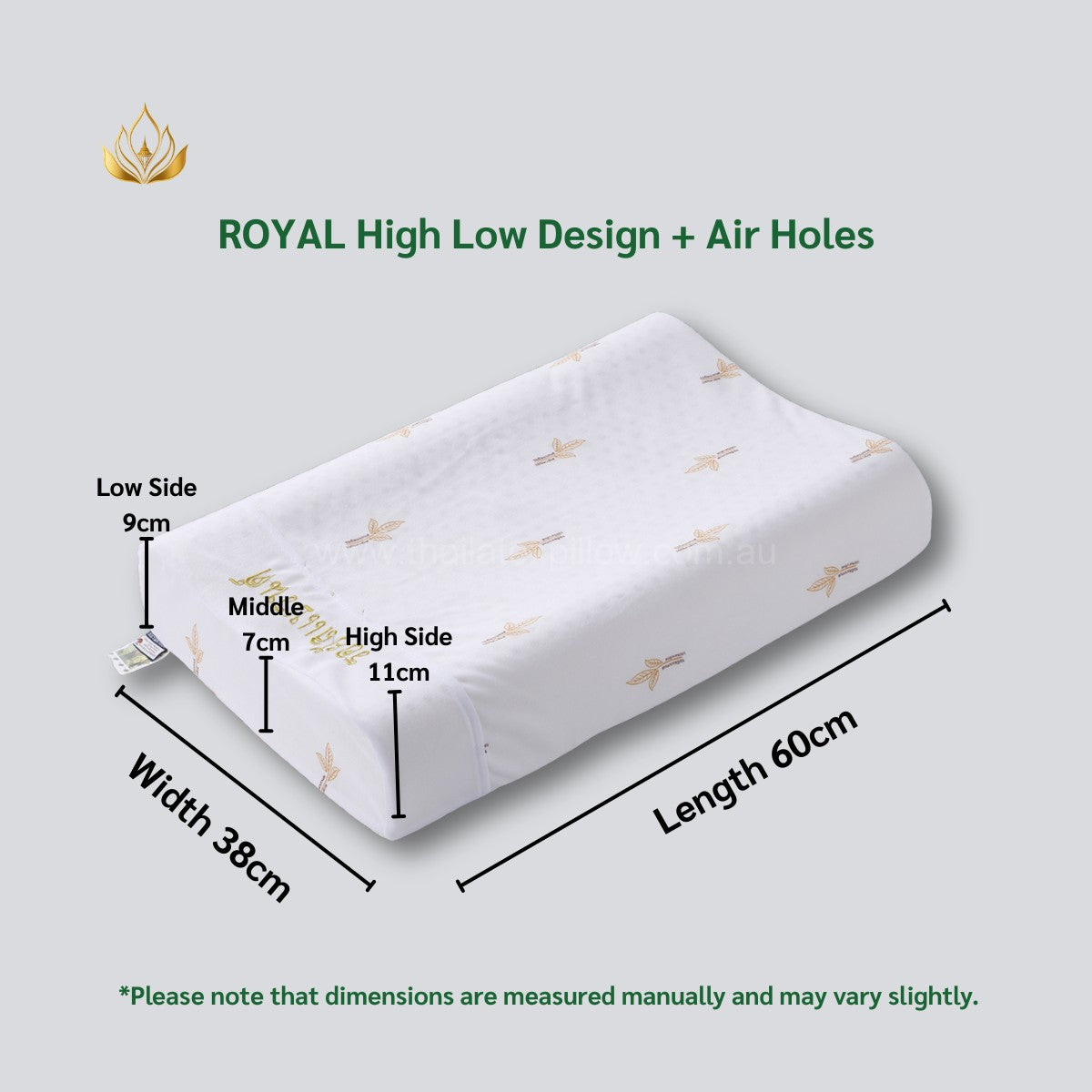 ROYAL Cooling Latex Pillow – High-Low Contour with Air Holes