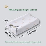 ROYAL Cooling Latex Pillow – High-Low Contour with Air Holes