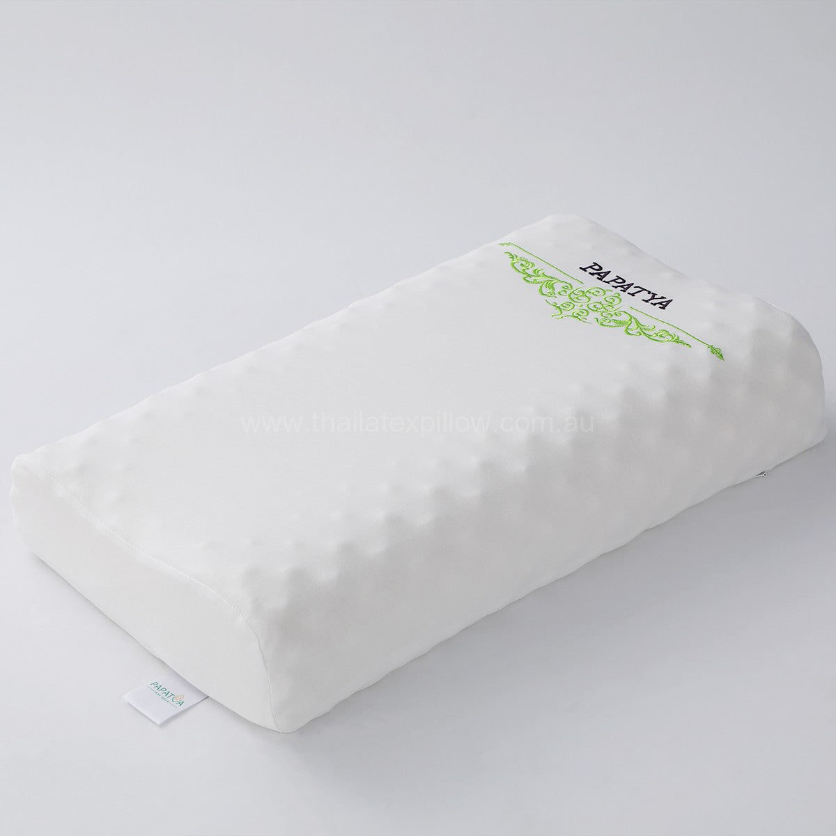 45-degree angle view - PAPATYA Latex Neck Pillow Contour Support with Massage Nodules