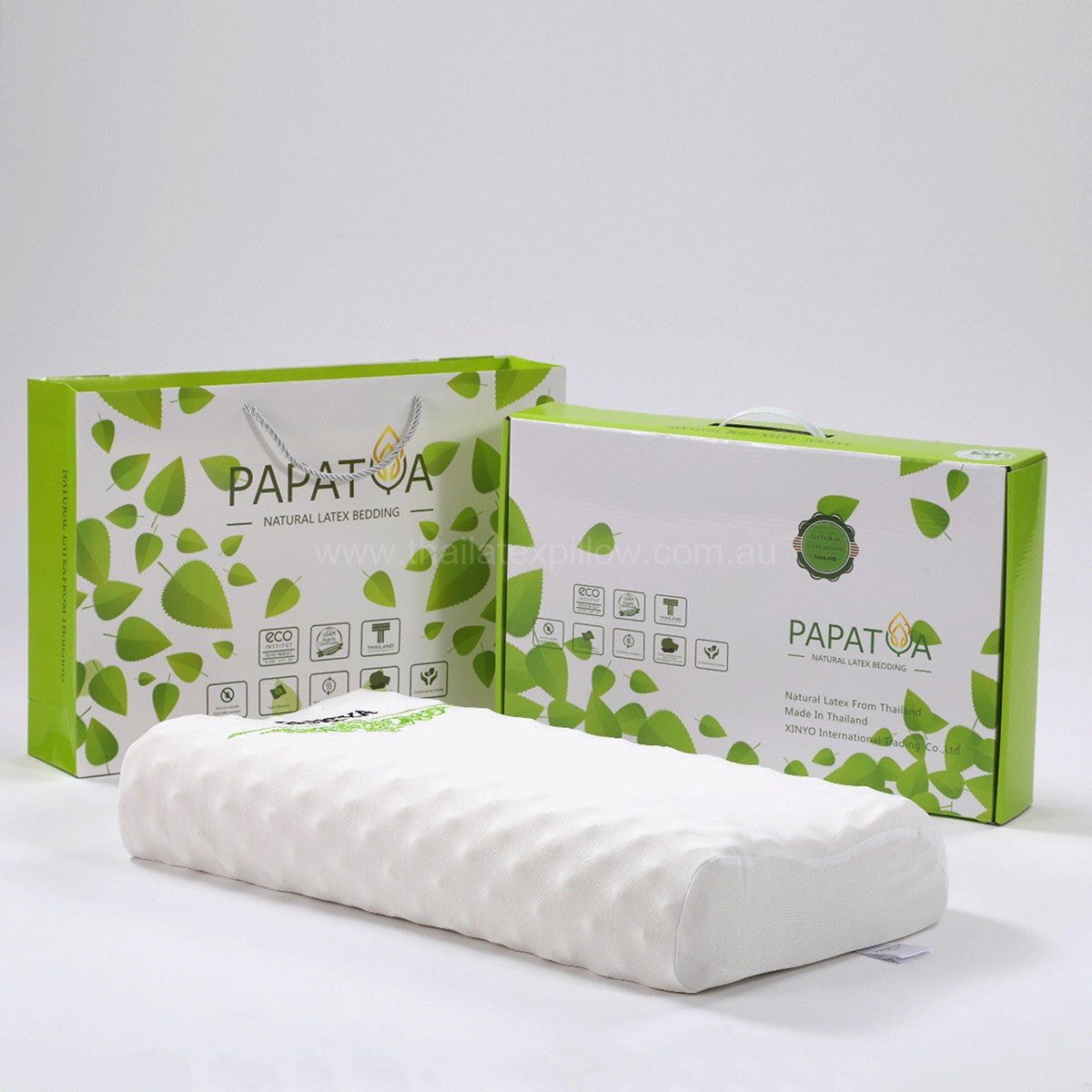 Pillow with gift box packaging - PAPATYA Latex Neck Pillow Contour Support with Massage Nodules