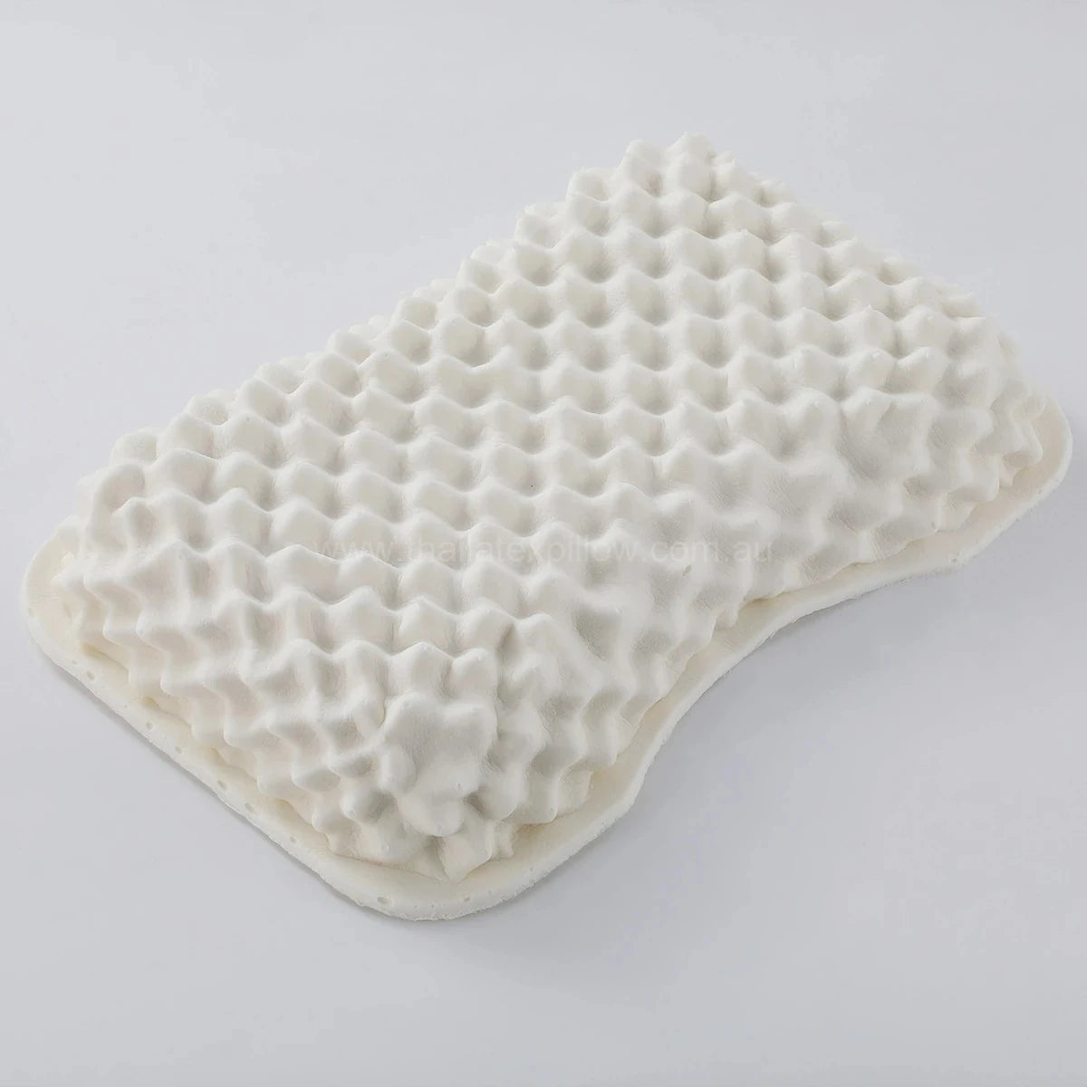 45-degree view without pillow cover - PAPATYA Latex Side Sleeper Beauty Pillow Peanut Shape with Massage Nodules
