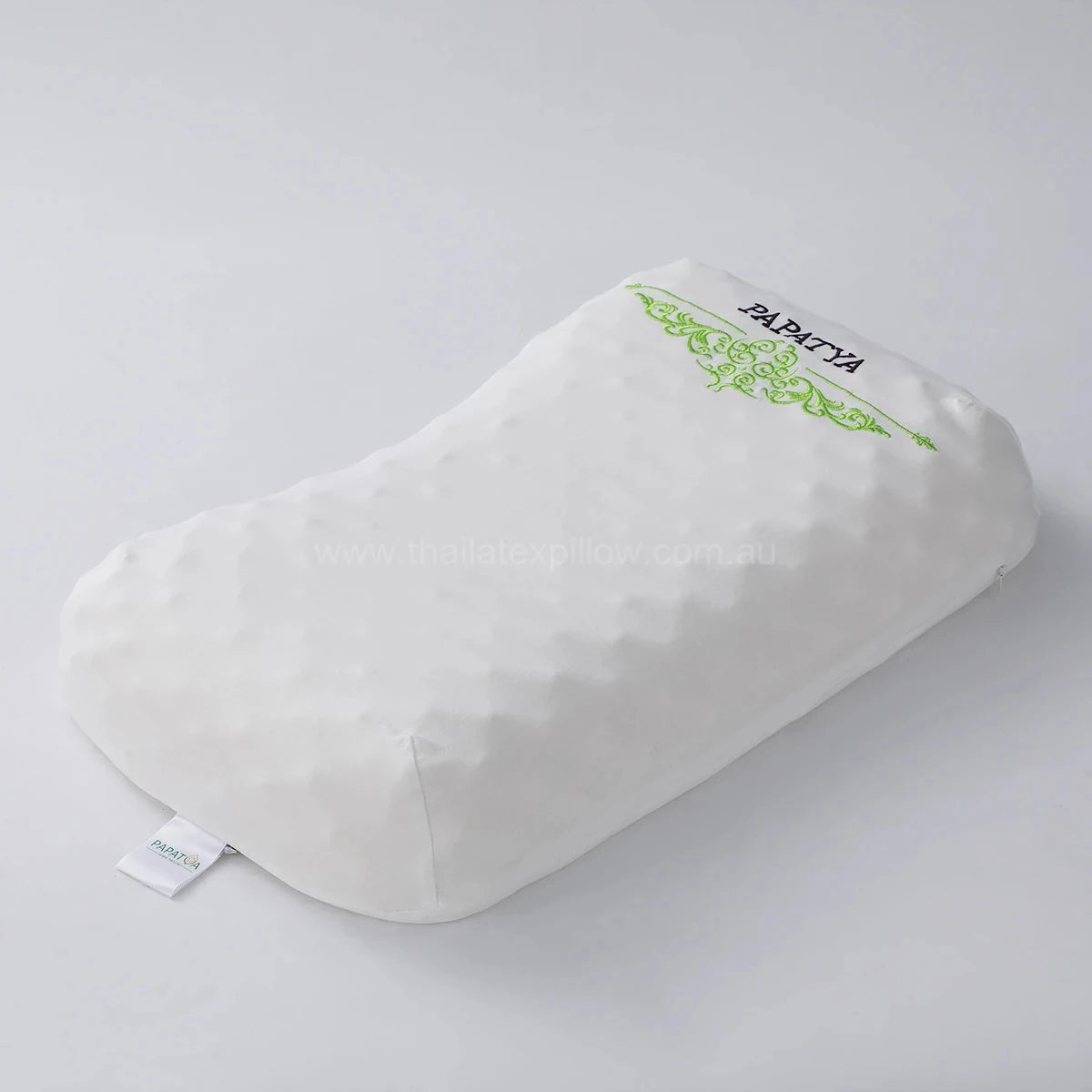 45-degree angle view - PAPATYA Latex Side Sleeper Beauty Pillow Peanut Shape with Massage Nodules
