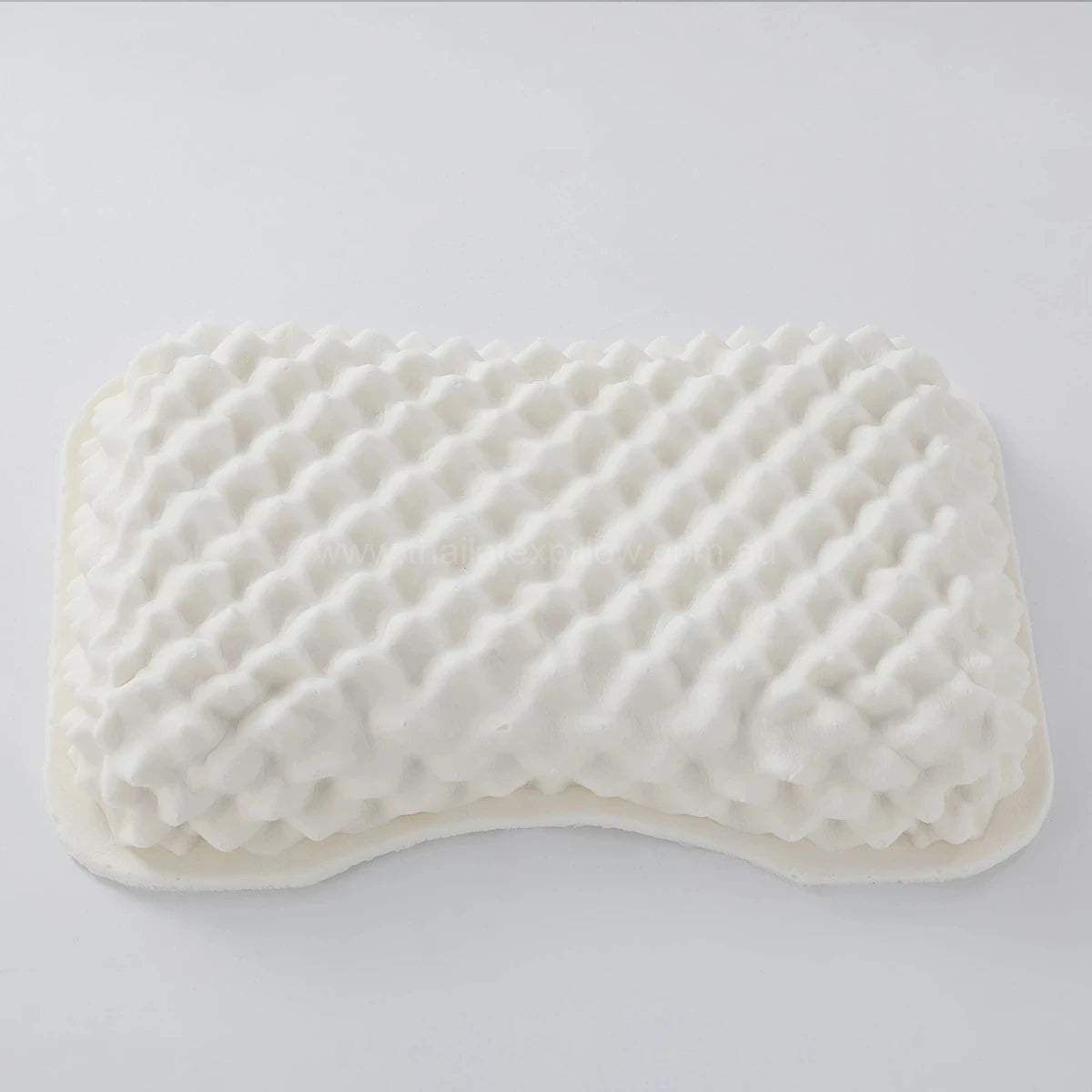 Front view without pillow cover - PAPATYA Latex Side Sleeper Beauty Pillow Peanut Shape with Massage Nodules