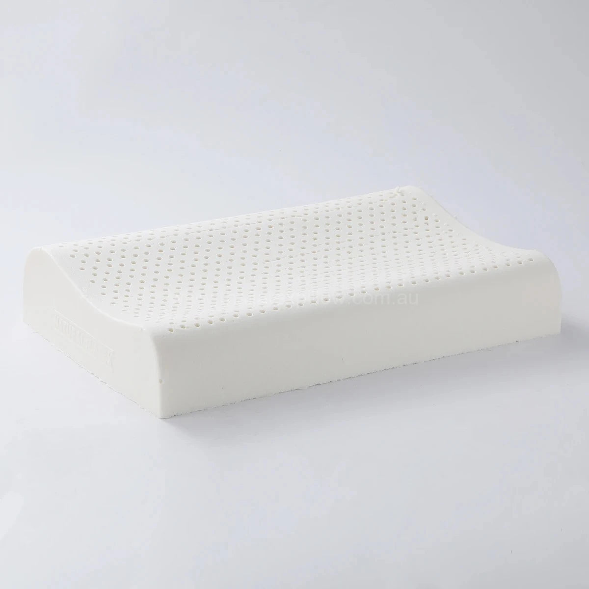 45-degree view without pillow cover - ROYAL Latex Cooling Pillow Support with Flat Ventilated Design
