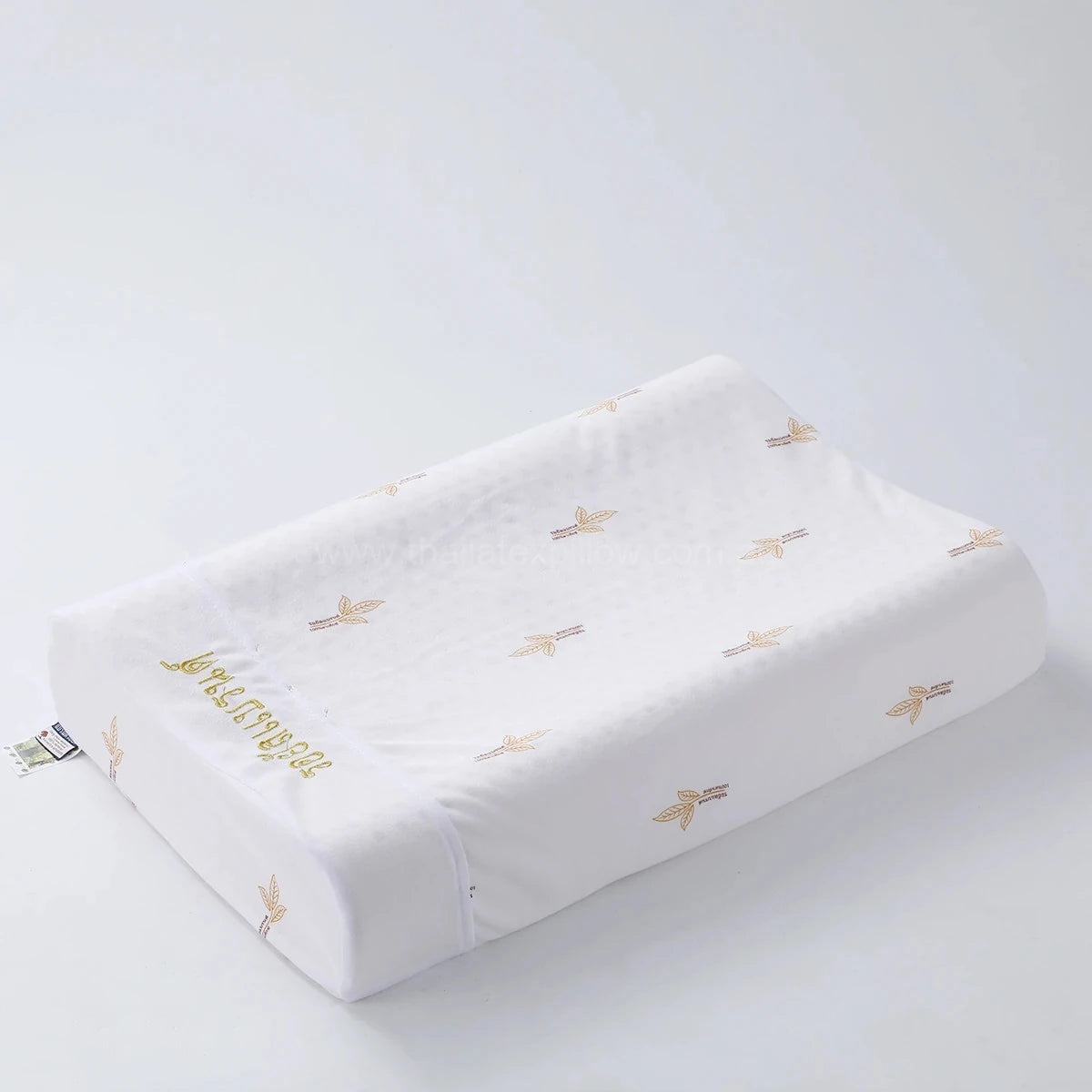 45-degree angle view - ROYAL Latex Cooling Pillow Support with Flat Ventilated Design