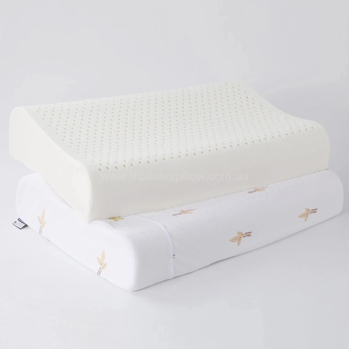 Group image with brand display - ROYAL Latex Cooling Pillow Support with Flat Ventilated Design
