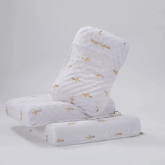 Group image with brand display - ROYAL Latex Side Sleeper Beauty Pillow Peanut Shape with Massage Nodules